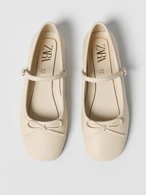 ZARA Little girl cream ballerina shoes size 1